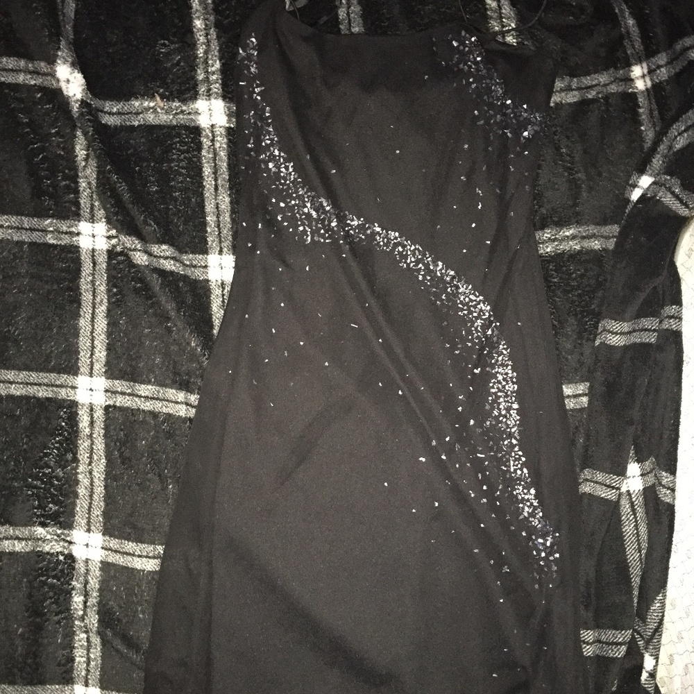 Slim black sparkly dress